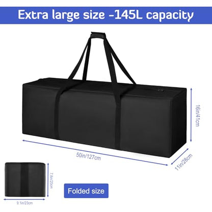 INFANZIA 50in Large Travel Duffel Bag, 600D Water Resistant Foldable, 145L | Sport Luggage Bag with Upgrade Zipper, Foldable Equipment Storage Bag, for Moving Camping Tent Tripod Fishing Umbrella - size: 50x11x16 inch
