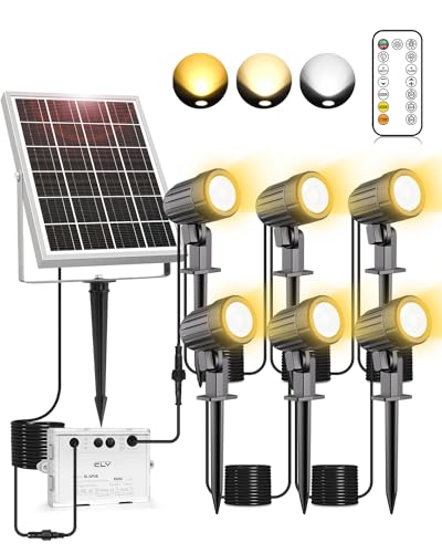 CLY 6 in 1 Solar Spotlights Landscape Outdoor Garden, Solar Powered Lights - color: Warm White/Natural White/Cold White, size: 6-IN-1