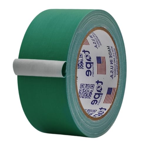 MAT Gaffer Tape Green Low Gloss Finish Film, 2 inch x 60 Feet, Residue Free, Non Reflective, Secure Cords to Stages, Great for Concerts or Trade Shows, Weddings, & Floor Marking - color: Dark Green