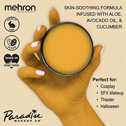 Mehron Makeup Paradise AQ - DIJON, Water-Activated Face & Body Paint - color: Dijon, size: 1.4 Ounce