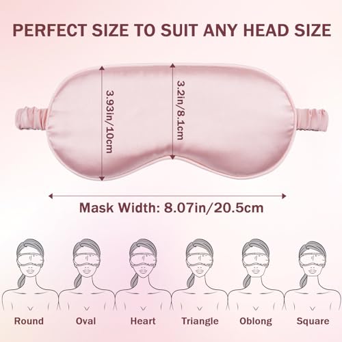 Amrules 2 Pack Silk Sleep Mask Set Adjustable, Blush Pink & Black | Premium Fabric, Soft & Breathable, Adjustable Strap For Perfect Fit, Lightweight, Blocks Light, For Home, Travel & Meditation - color: Blush Pink & Black-silk Floss