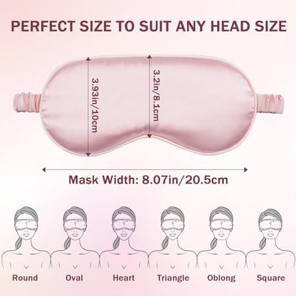 Amrules 2 Pack Silk Sleep Mask Set Adjustable, Blush Pink & Black | Premium Fabric, Soft & Breathable, Adjustable Strap For Perfect Fit, Lightweight, Blocks Light, For Home, Travel & Meditation - color: Blush Pink & Black-silk Floss
