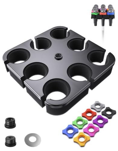 Multi Mic Holder for Stand, Organizer for 8 Mics, Aluminum/Foam Protection - size: 8 Mics Holder with Foam