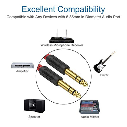 J&D 1/4 inch TRS Cable, Gold Plated Audiowave Series 6.35mm TRS Male to Male Balanced Interconnect Stereo Audio Cable, Quarter inch Guitar Instrument Cord, 3 Feet - size: 3 Feet