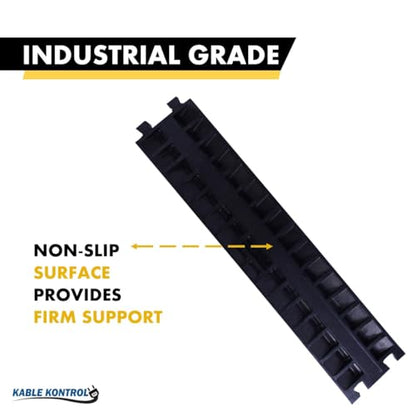 Kable Kontrol Atlas Heavy Duty Cable Protector Ramp - 1 Channel - 1 Pcs - 39" Long Black & Yellow - 24,000 Lbs Capacity - Rubber Speed Bump Wire Protector Cord Cover - CP9896 - size: 1 Channel - 39" - 1 Unit