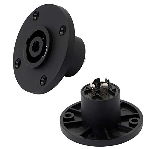 Speakon NL4FC，GELRHONR NL4 Connector Round Speaker Plug Twist Lock 4 Pole Speaker Plug Compatible with Speakon NL4FC, NL4FX, NLT4X, NL2FC, NA4LJ, NA4LJX, NL4MP, NL4MPR - 2 Pairs