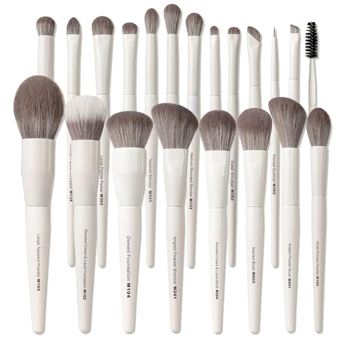 Makeup Brushes 20Pcs Pro Face & Eye Makeup Brush Set Labeled,White