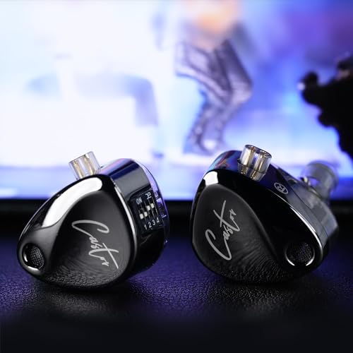 KZ Castor Wired Earbuds IEM in Ear Earphones, 2DD Tuning Adjustable Dual-Driver Supper Bass Wired Headphones, Harman Target with Improved Bass Version Monitor Headphones - color: Dark, style: with Mic