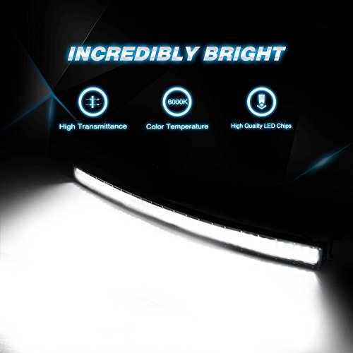 Nilight - 71015C-A 50Inch 288W Curved LED Work Light Driving Fog Lamp LED Light Bar Offroad Lighting for SUV UTE ATV Truck 4x4 Boat, 2 years Warranty - size: 50Inch Curved Light Bar