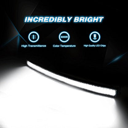 Nilight - 71015C-A 50Inch 288W Curved LED Work Light Driving Fog Lamp LED Light Bar Offroad Lighting for SUV UTE ATV Truck 4x4 Boat, 2 years Warranty - size: 50Inch Curved Light Bar