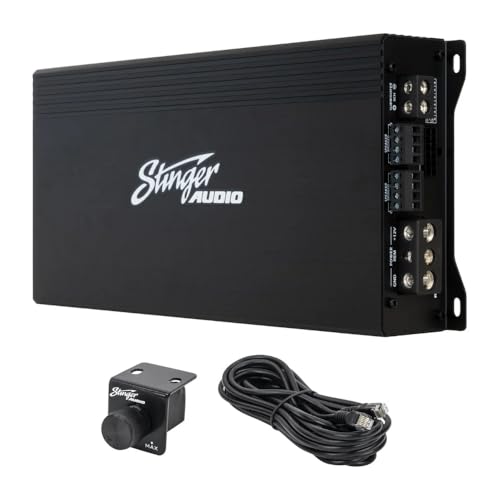 Stinger Audio MT-1000.5 Compact Digital Class D 1200W RMS 5-Channel Car Audio Amplifier with Bass Knob Remote Control, Bass Boost, HEXFET MOSFET, High/Low Pass Crossover, Subsonic Filter - size: 5-Channel 1200W