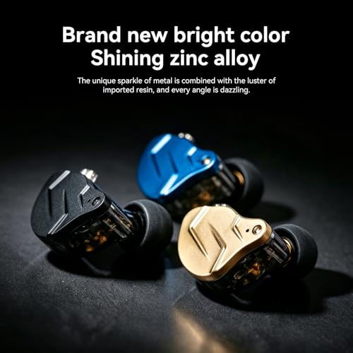 Kinboofi KZ ZSN PRO X Gaming Earbuds, in Ear Earphone 1BA 1DD HiFi Bass Earbuds Headphone, Noise Cancelling Headset Metal IEM with Removable C Pin Cable (Black with Microphone) - color: Dark Black, size: With Mic, style: With Mic