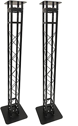 (2) Black 7.2 ft DJ Lighting Truss Light Weight Dual Totem System Trussing Tower