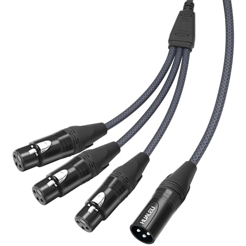 5FT 3Pin XLR 1 Male to 3 Female Y Splitter Cable,3 Way XLR Splitter Balance 1 Male to 3 Female Audio Cable for Mixer, Microphone,3 Microphones are Connected to one Input - size: 5Feet, style: XLR 1 M To 3 F