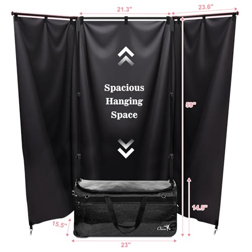 Dance Bag with Garment Rack and Curtain, 23" Dance Competition Duffle Bag | Glitter Waterproof Fabric | Portable Dance Changing Room Suitcase for Dancers, Athletes and Cheerleaders - color: 23" Glitter Black