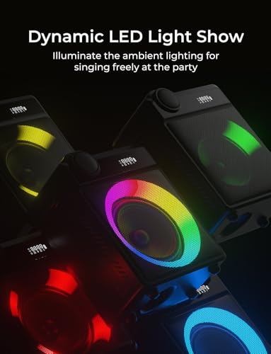 RIENOK 100W Portable Voice Amplifier with 2 Wireless Microphones S17 | Bluetooth 5.3 Big Pro Sound, Bluetooth PA System Karaoke Machine, BT/USB/TF Card/Aux/Guitar Support, Portable Speaker