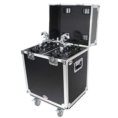 ProX XS-MH140X2W ATA Flight Case for 2 Moving Head Lights with 4” Locking Casters, Foam Interior, Honeycomb Plywood & Butterfly Latches