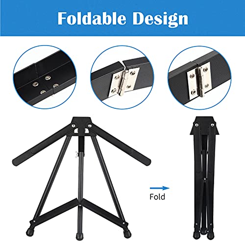 Falling in Art 8 Pack 15" to 21" Tabletop Easel for Painting &Display | Black Aluminum Tripod with Rubber Feet, Holds Canvas, Paintings, Books, Photos, Signs - style: 8 PACK