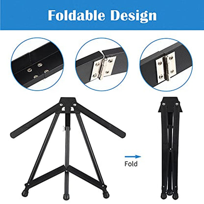 Falling in Art 8 Pack 15" to 21" Tabletop Easel for Painting &Display | Black Aluminum Tripod with Rubber Feet, Holds Canvas, Paintings, Books, Photos, Signs - style: 8 PACK