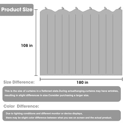 Room Divider Blackout Curtain Track Curtains Wall Dividers Panels Screen for Living Rooms Bedroom Office Privacy Partition Separation, W180 × L108 Inch,1 Panel, Beige - color: Beige, size: 180"W x 108"L (Pack of 1)