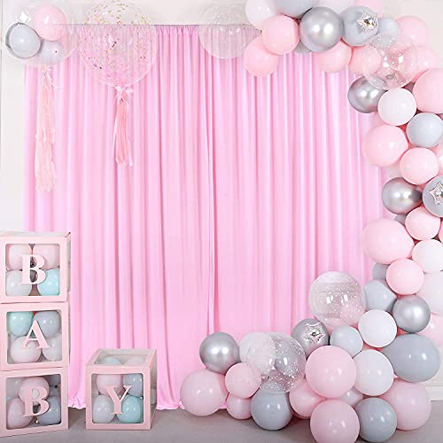 AK Trading DRAPE-5x10 Polyester Backdrop Drapes Curtains Panels with Rod Pockets, Pink, 10' x 10' - color: Pink, size: 60"W x 120"L (Pack of 2)