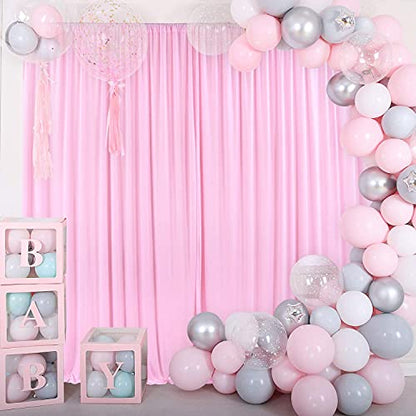 AK Trading DRAPE-5x10 Polyester Backdrop Drapes Curtains Panels with Rod Pockets, Pink, 10' x 10' - color: Pink, size: 60"W x 120"L (Pack of 2)