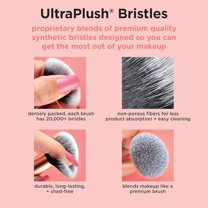 Real Techniques 9 Piece Au Naturale Makeup Brush Set, For Liquid, Cream, & Powder Eyeshadow, Foundation, Blush, Bronzer & Contour, Travel Friendly Brushes, Gift Set, Cruelty-Free Bristles (Pack of 8) - size: 9 Piece Set (Pack of 8), style: Au Naturale, 9