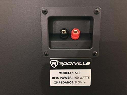 Rockville KPS12 12" 3-Way Karaoke Speaker Pair Bundle with RVCS2 Stands | 1600W Peak / 400W RMS Each, 8 Ohm, 2 Crank-Up Stands with Carry Bags, 2 RVSSA1 Pole Adapters, Wall Brackets, DJ PA, 6-Items