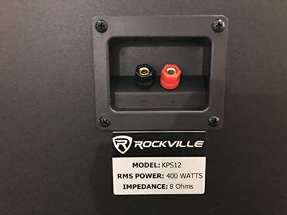 Rockville KPS12 12" 3-Way Karaoke Speaker Pair Bundle with RVCS2 Stands | 1600W Peak / 400W RMS Each, 8 Ohm, 2 Crank-Up Stands with Carry Bags, 2 RVSSA1 Pole Adapters, Wall Brackets, DJ PA, 6-Items