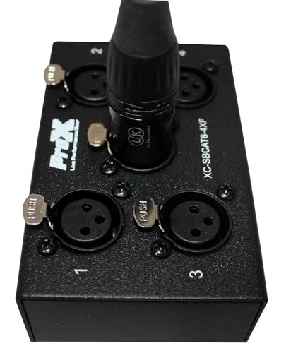 Prox XC-SBCAT6-4XF 4-Channel XLR-F CAT6 Audio/DMX Portable Snake Box