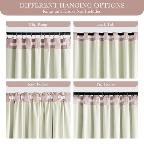 PONY DANCE 100% Blackout Curtains for Nursery Bedroom 84 inches Long, 2 Pcs - color: Dusty Pink, size: 52"W x 84"L (Pack of 2)