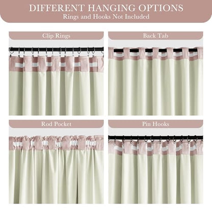 PONY DANCE 100% Blackout Curtains for Nursery Bedroom 84 inches Long, 2 Pcs - color: Dusty Pink, size: 52"W x 84"L (Pack of 2)