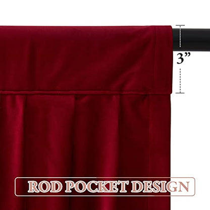 StangH Christmas Red Waterfall Velvet Curtain Valances W79 inches, 1 Panel | Luxury Waterfall Swag Valances, Room Darkening Privacy Window Drapes for Theater, Living Dining Room, Media - color: Red, size: 79"W x 40"L (Pack of 1)