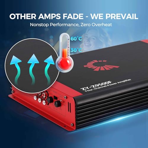 2026 High Power 4 Channel Car Amplifier - 6800W Max, 4x170W RMS @2Ω, 2 Bridged Channels (340W) -Your Commute De-Stresser & Old Car Revival Kit (Large)