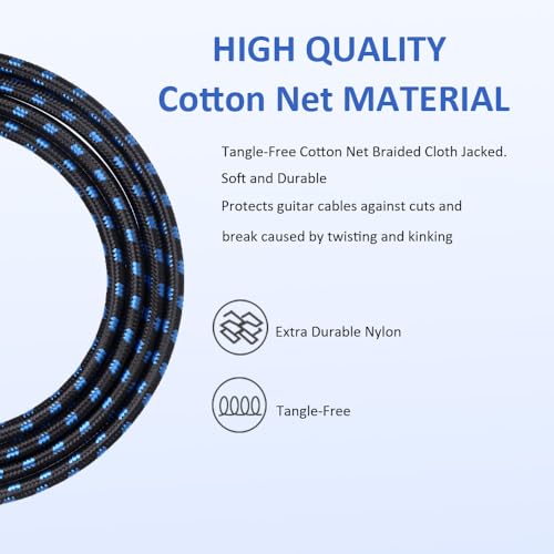 10FT XLR Mic Cable 3-Pin XLR Male to Female Microphone Audio Cable, Black Blue Tweed Braided Balanced DMX AMP Instrument Patch Cords for Mixing Boards, Speaker Systems, Pro Audio, Preamps - size: 10FT/3M