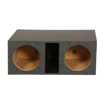 Q Power HD212VL 12 Inch Dual Vented Subwoofer Box, Heavy Duty 2-Hole Extra Large Ported Enclosure with 1-Inch MDF Front, Charcoal Grey Finish - style: Vented - Extra Large