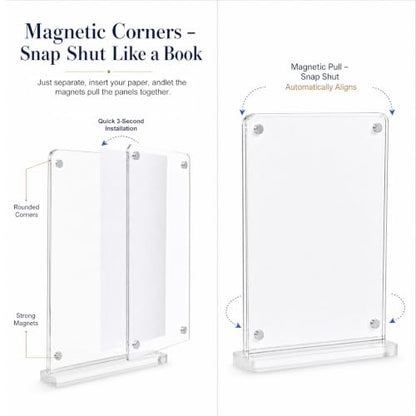5×7 Acrylic Sign Holder,2Pack | Double-sided display,Quick page turning,High definition,Double-sided protective film ,Versatile for multiple scenarios - color: 2Pack 5x7 Inch