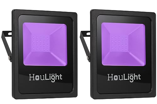 20W UV LED Black Light, HouLight High Power LED Blacklight IP65-Waterproof for Blacklight Party Supplies, Neon Glow, Glow in The Dark (Uv Led Wide Flood Light, 20 Watts 2-Pack) - style: Wide 20 Watts 2-Pack