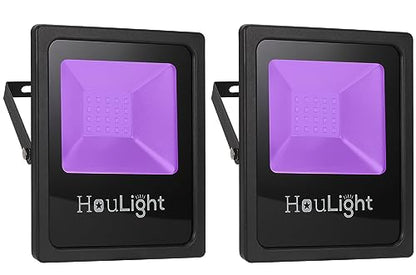 20W UV LED Black Light, HouLight High Power LED Blacklight IP65-Waterproof for Blacklight Party Supplies, Neon Glow, Glow in The Dark (Uv Led Wide Flood Light, 20 Watts 2-Pack) - style: Wide 20 Watts 2-Pack