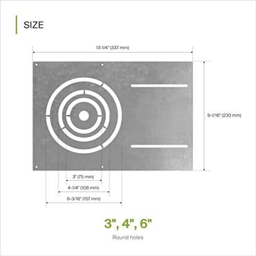 ASD 24 Pack 18 Inch New Construction Mounting Plate Round Hole - 3/4/6 Inch Flat Galvanized Steel Wafer Light Rough In Plate, Universal Light Fixture Mounting Bracket for LED Recessed Lighting - color: Asymmetric 3-4-6", size: 24 Pack