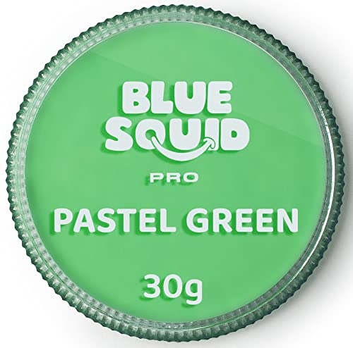 Blue Squid Face Paint Water Based Single Cake Professional Face Paint & Body Paint - Water Activated, Kids Adults Face Painting for Costume, Halloween Makeup, Cosplay - Pastel Green Face Paint 30g - color: Pastel Green 30g