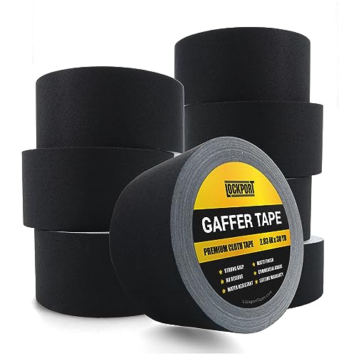 Black Gaffers Tape 3 inch x 30 Yards - 8 Pack Pro Grade Matte Gaff Tape | Extra-Wide, No Residue, Water Resistant, Non-Reflective, Easy Tear - Multipurpose for Photography Heavy Duty Gaffers Tape - style: 8-Pack (Value Pack)