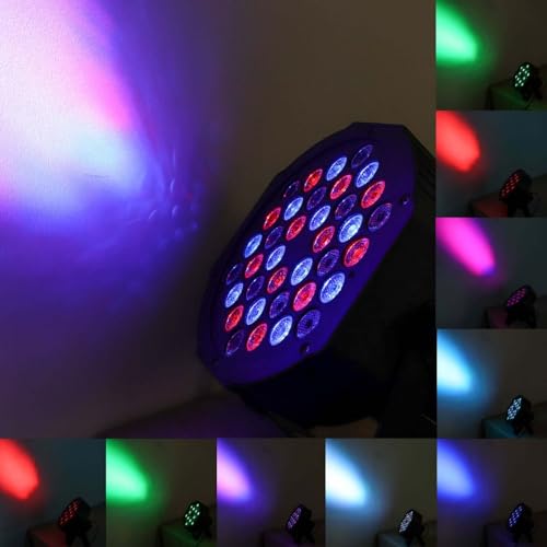 Efavormart 36 LED DJ Stage Par Light - RGB Multi-Color Uplight with Remote, Sound Activated Strobe Spotlight for Parties and Events - 220V
