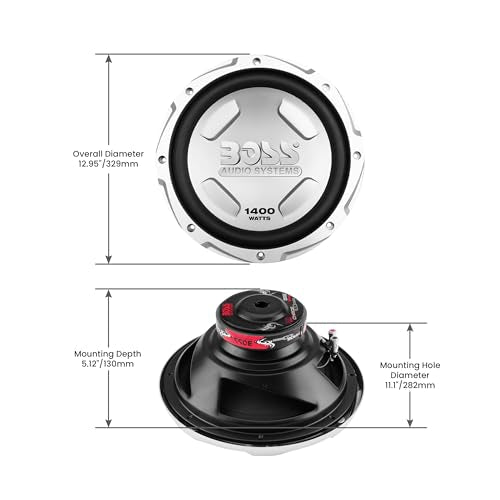 BOSS Audio Chaos CX122 12" 2800W Car Audio Power Subwoofer Speakers, 1 Pair | High-Power Bass Speaker Pair for Vehicle Stereo Systems, Music Playback and Car Audio Sound Upgrades