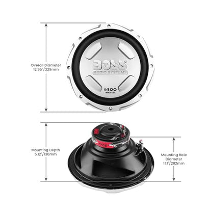 BOSS Audio Chaos CX122 12" 2800W Car Audio Power Subwoofer Speakers, 1 Pair | High-Power Bass Speaker Pair for Vehicle Stereo Systems, Music Playback and Car Audio Sound Upgrades