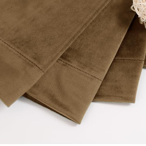 BGment Velvet Curtains for Living Room, 2 Panels, 42x84 Inch, Bronze Brown | Elegant Black Out Curtains 84 Inch Long, Thick, Thermal Insulated, Noise Reduce, Luxury Bedroom Drapes, Back Tab Rod Pocket - color: Bronze Brown, size: 42"W x 84"L (Pack of 2)