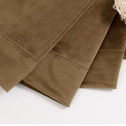 BGment Velvet Curtains for Living Room, 2 Panels, 42x84 Inch, Bronze Brown | Elegant Black Out Curtains 84 Inch Long, Thick, Thermal Insulated, Noise Reduce, Luxury Bedroom Drapes, Back Tab Rod Pocket - color: Bronze Brown, size: 42"W x 84"L (Pack of 2)