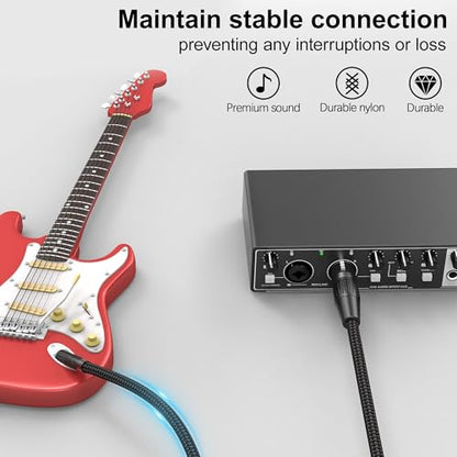 HOSONGIN XLR Female to 1/4 TRS Male Balanced Cable, 6.35mm Balanced Stereo Jack Cable with 3-Pin Connector, Nylon Braided for Live Sound, Electronic Organ, Mixers Studio Gear, 10 Feet - size: 10 Feet