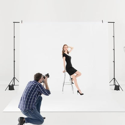 VEVOR Backdrop Stand, 10 x 10 ft Adjustable Photo Backdrop Stand Kit, Portable Background with 4 Crossbars, Heavy Duty Projector Screen , for Wedding, Photo Video Studio & Party - size: 10 x 10 Ft