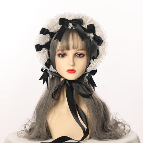 COSDREAMER Girls Women Victorian Bonnets Lace Flowers Tea Party Hats - color: C